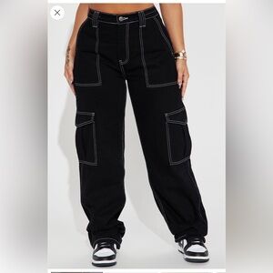 PETITE Fashion Nova Give Me a Break Cargo Carpenter Jeans